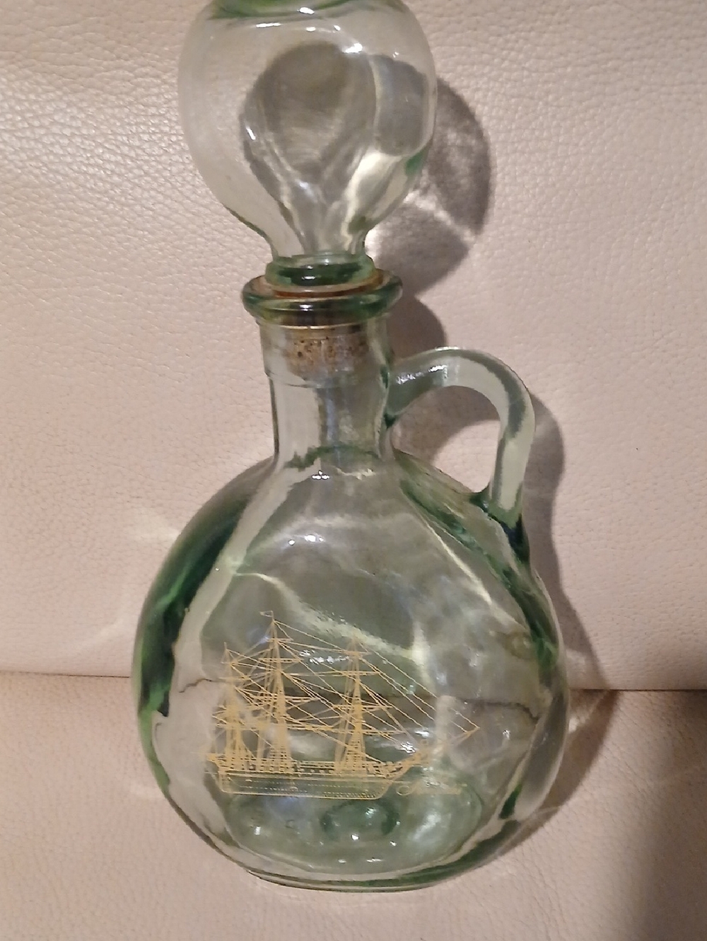 Beautiful Vintage Green Decanter.